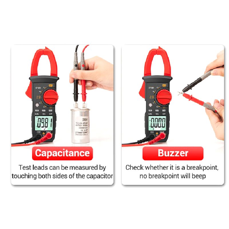 DC AC Multimeter Ammeter Voltage Tester Car Amp Hz Capacitance NCV Ohm Test ST181 182 183 Digital Clamp Meter