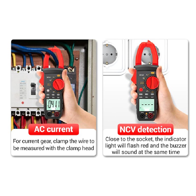 DC AC Multimeter Ammeter Voltage Tester Car Amp Hz Capacitance NCV Ohm Test ST181 182 183 Digital Clamp Meter