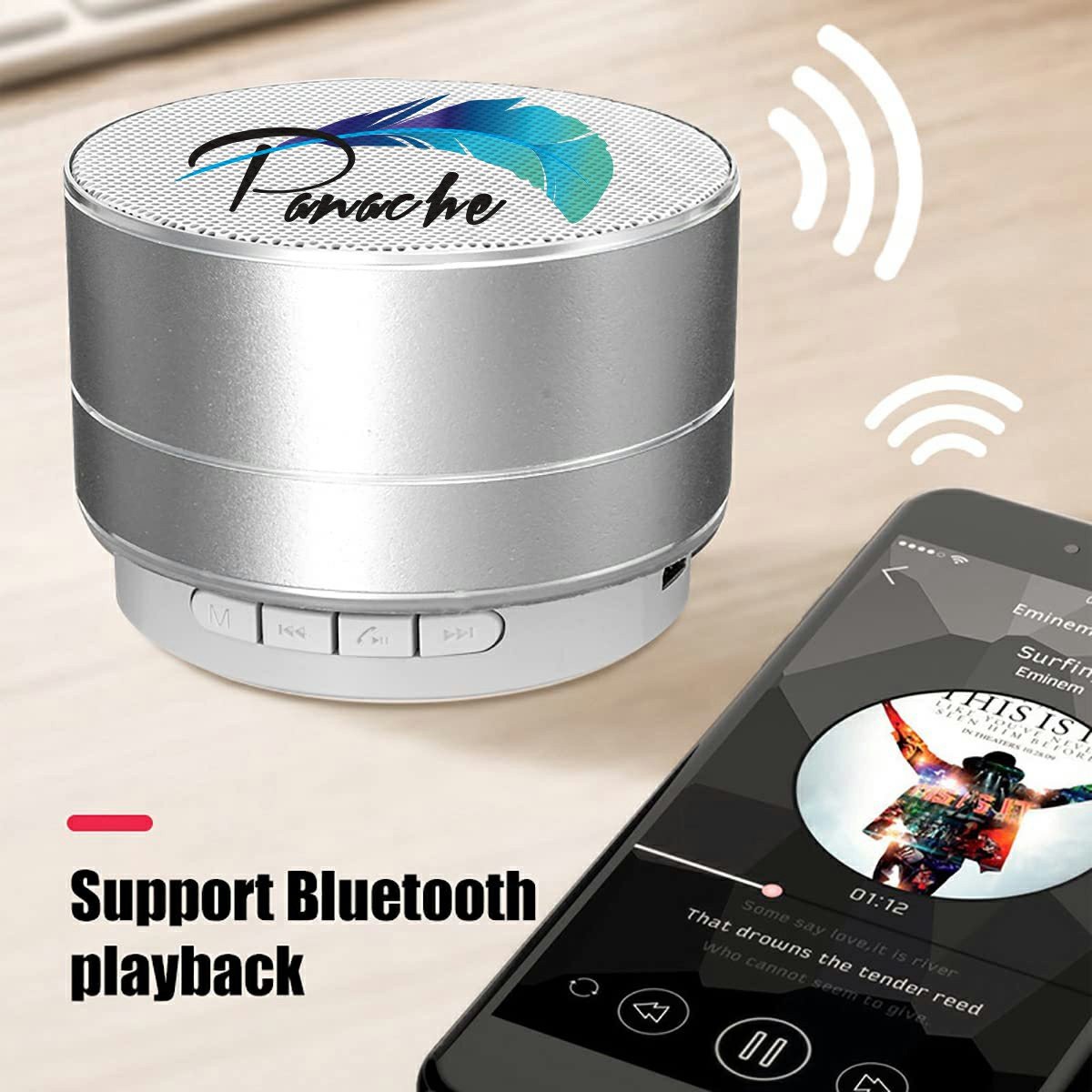 2024 Custom Logo Wireless Portable Bluetooth Speaker With 2 In 1 Charger For Business Promotion Gift Sets Electronic Gift