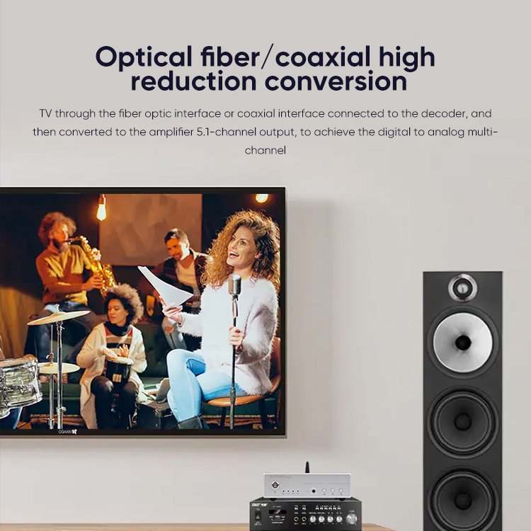 BRZHIFI Audio Decoder Quad Core PCM1794 Aluminum Subwoofer BT5.1 2 Channel HIFI DAC Amplifier