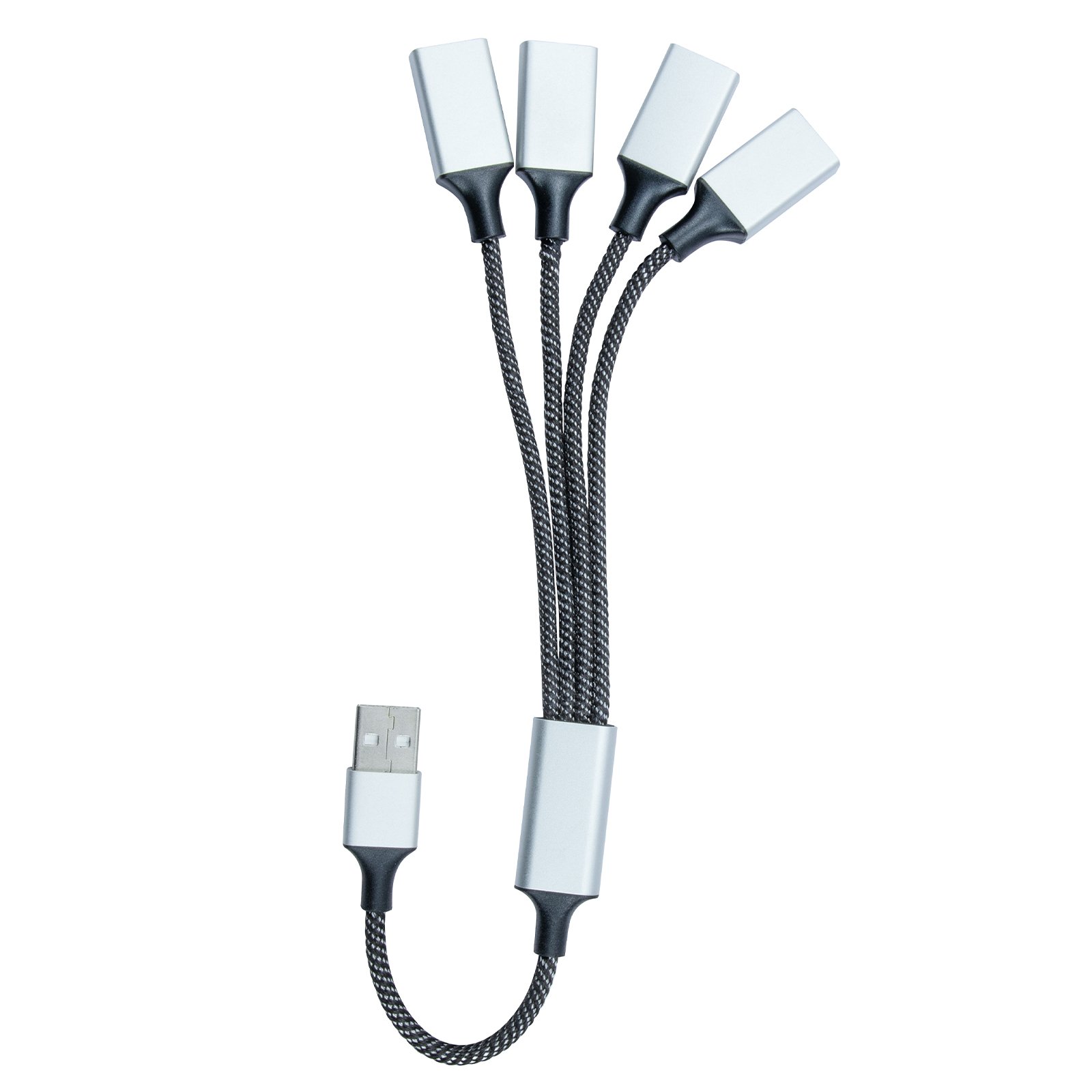 OEM/ODM 2.2M USB2.0 4 in 1 Dual USB Extension Cable OTG USB Male to Female OD 3.5mm Nylon Braided Otg Splitter