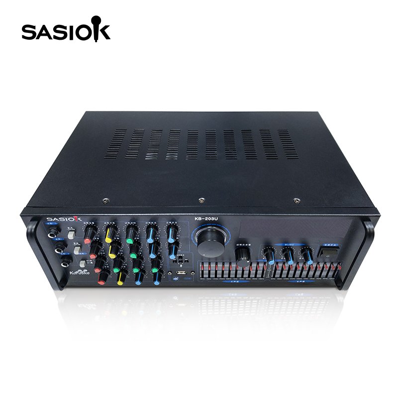 4.0 Channel KB-203U Karaoke Amplifier 20-band EQ Amplifier with BT/USB/SD/AUX/Mic. Mixing/delay Functions.