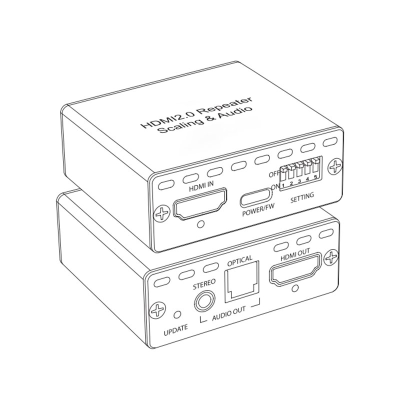 4k60 1x1 HDMI audio Extractor Supports Scaler Output,4K To 1080P Support Audio DE-embed HDR10 Digital Audio Format,