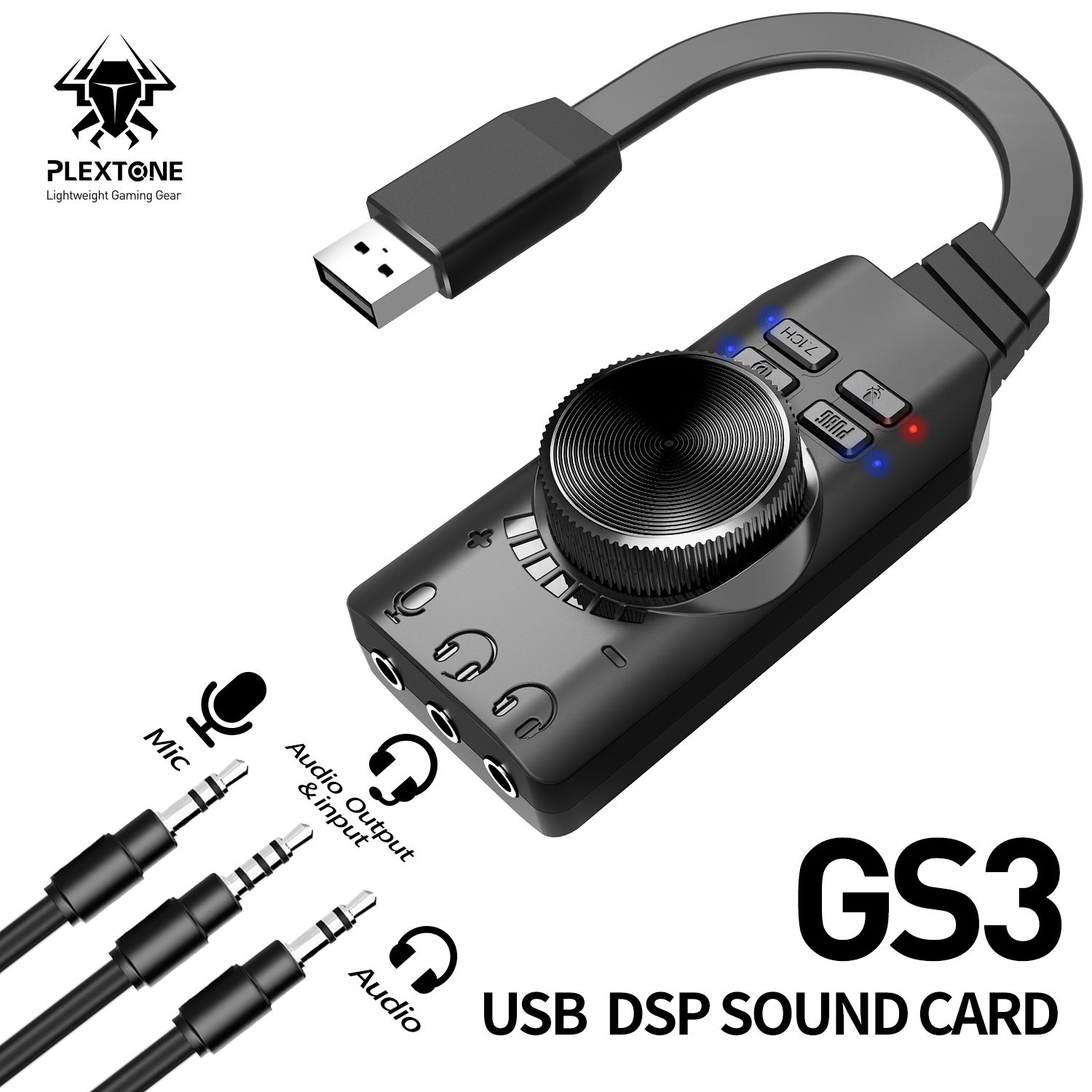Gaming Sound Card USB Audio Interface External 3.5mm Microphone Audio Adapter Soundcard for Laptop PS4 Headset USB Sound Card