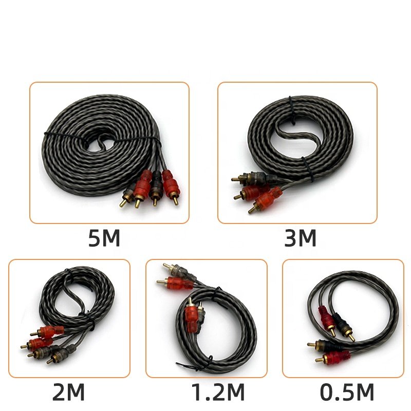 Good Price OFC Audio signal Cable High Quality Car Audio RCA Cable Amplifier RCA Connector 5m RCA Cable for Car