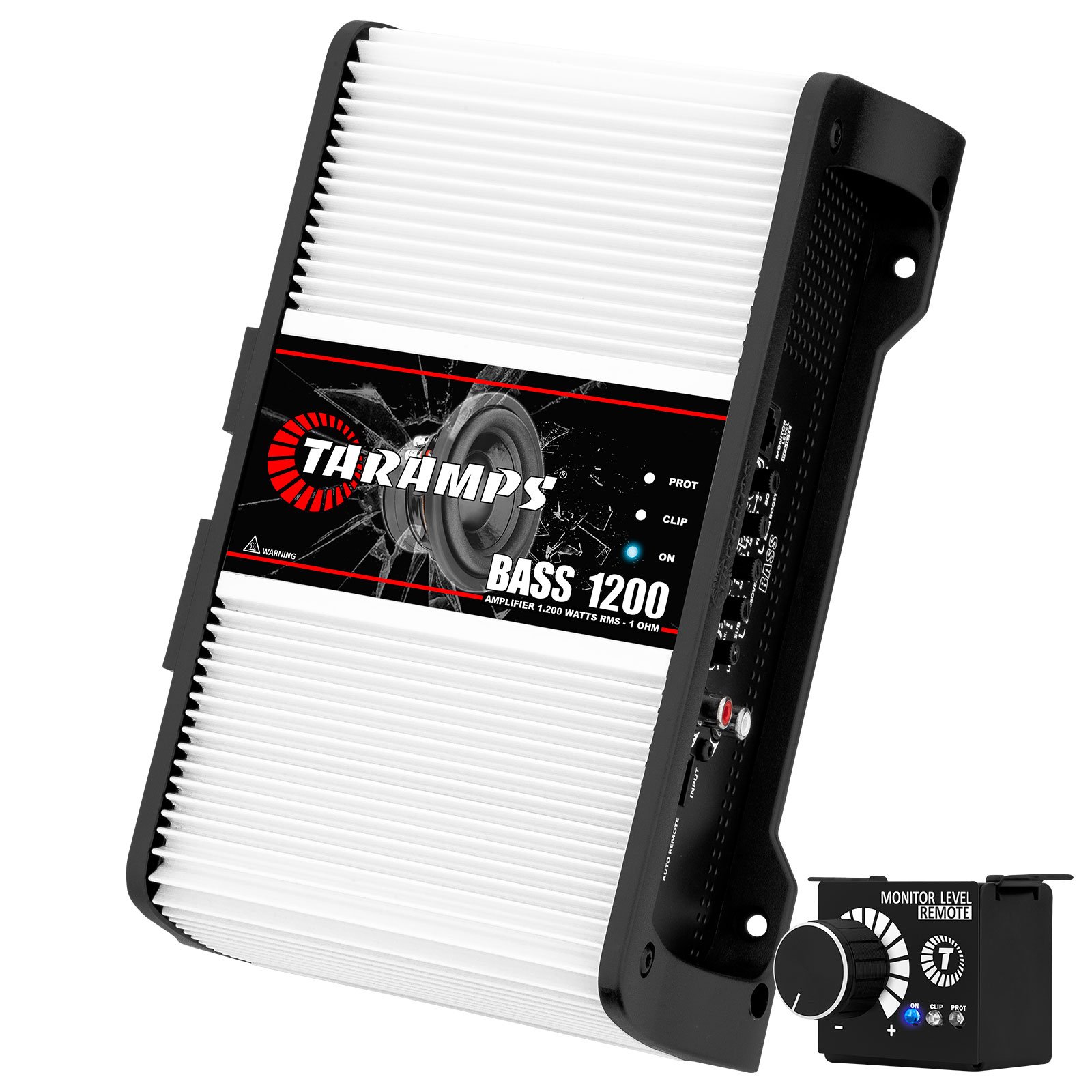 Taramps Bass 1200 1 Ohm Monoblock Amplifier 1200 Watts Rms 1 Channel Full Range RCA/High Level Input Car Audio Sub Bass System