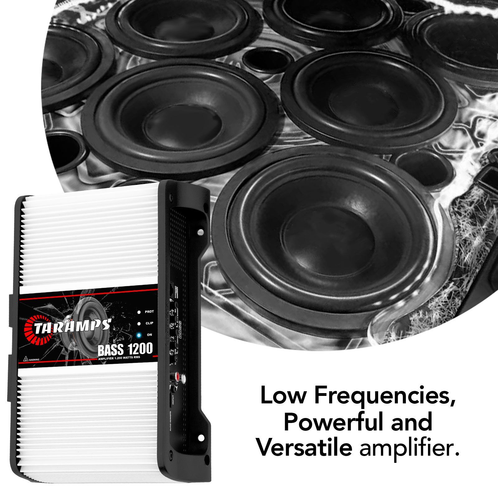 Taramps Bass 1200 1 Ohm Monoblock Amplifier 1200 Watts Rms 1 Channel Full Range RCA/High Level Input Car Audio Sub Bass System