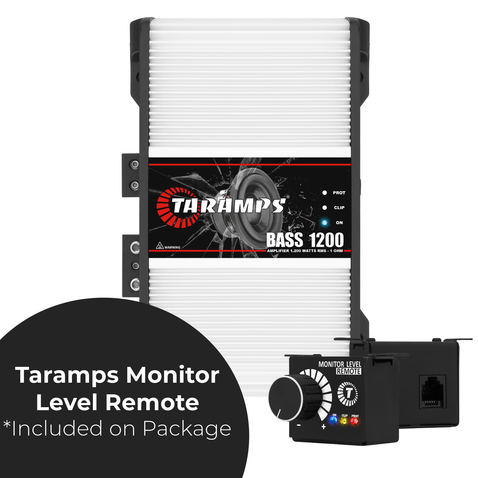 Taramps Bass 1200 1 Ohm Monoblock Amplifier 1200 Watts Rms 1 Channel Full Range RCA/High Level Input Car Audio Sub Bass System