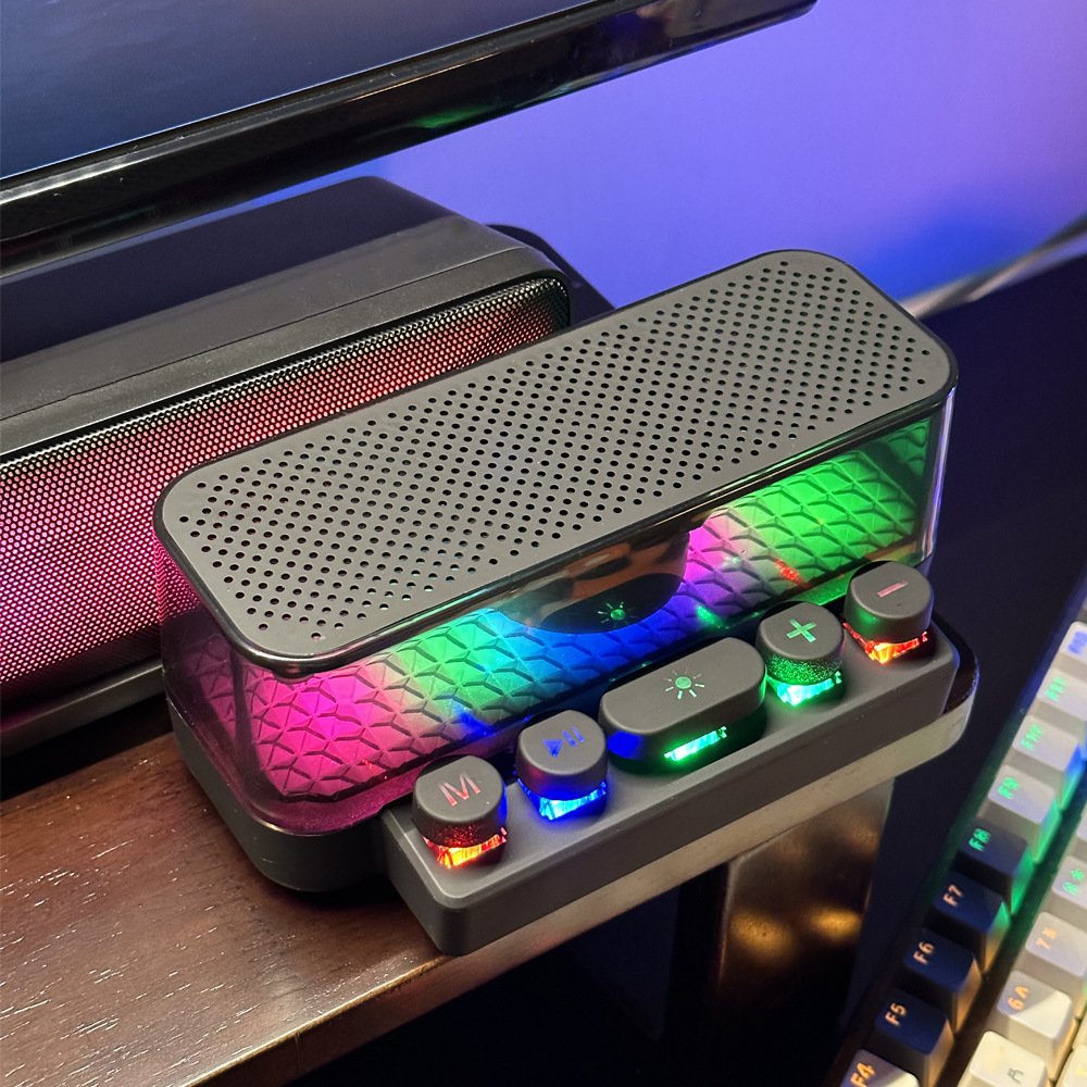 SHKL Wholesale Portable Wireless Speaker Transparent Keyboard Colorful Chip Music Studio Light Smart Gaming Party Outdoor Sport