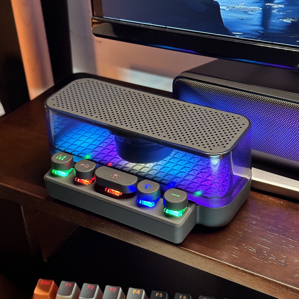 SHKL Wholesale Portable Wireless Speaker Transparent Keyboard Colorful Chip Music Studio Light Smart Gaming Party Outdoor Sport