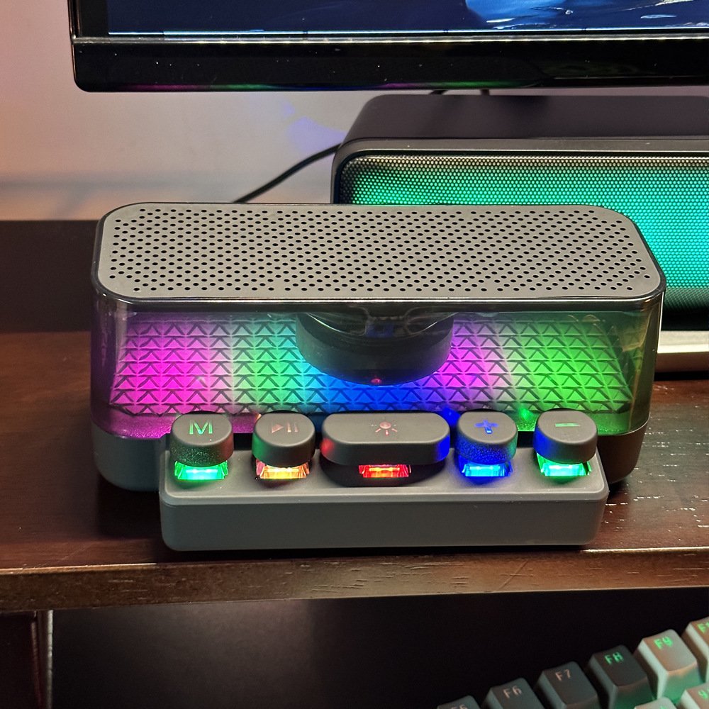 SHKL Wholesale Portable Wireless Speaker Transparent Keyboard Colorful Chip Music Studio Light Smart Gaming Party Outdoor Sport
