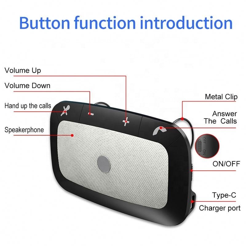 Wireless Audio Receiver Speakerphone Sun Visor Voice Mp3 Player Car Audio Handsfree Car Kit