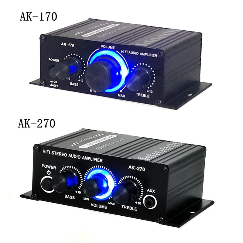 AK170 Mini Digital Audio Car Amplifier 200W X2 for Home Theater Club Party Music-for Home Stereo Amp