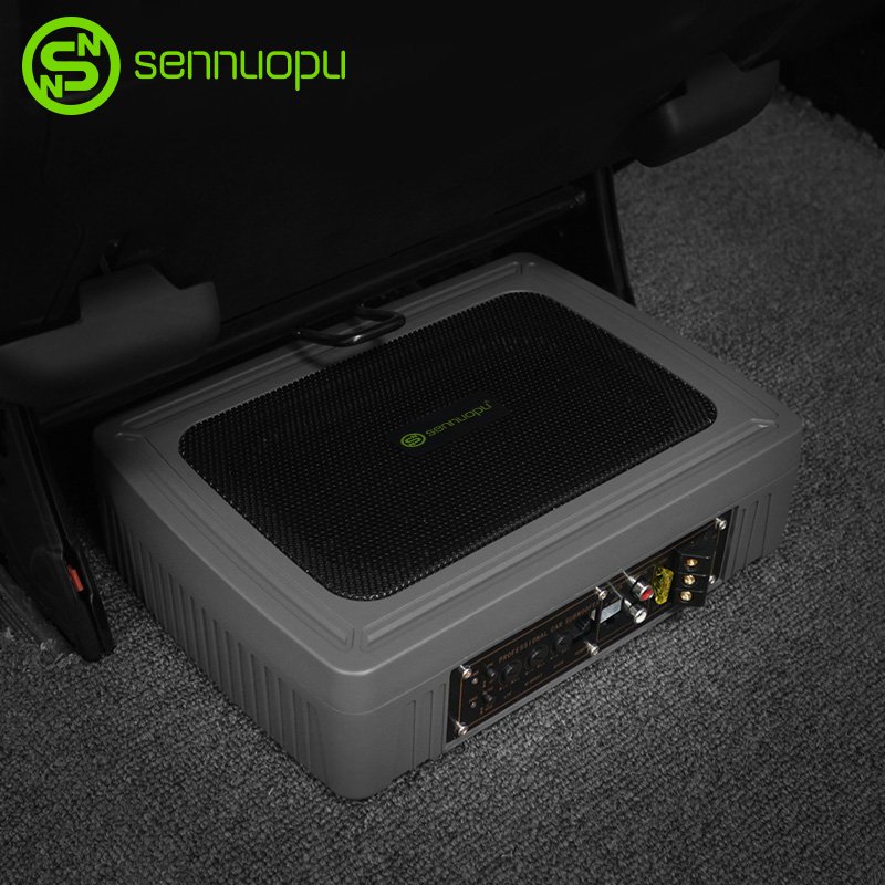 Sennuopu Wireless Car Audio Under Seat Subwoofer Active Flat Car Subwoofers with AMP