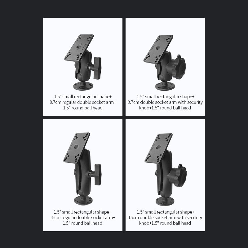 VIN Mounts Aluminum 1.5" Ball Fish Finder Mount For Hummingbird Helix 5,7, Etc., C Size Universal Marine Electronics Mount