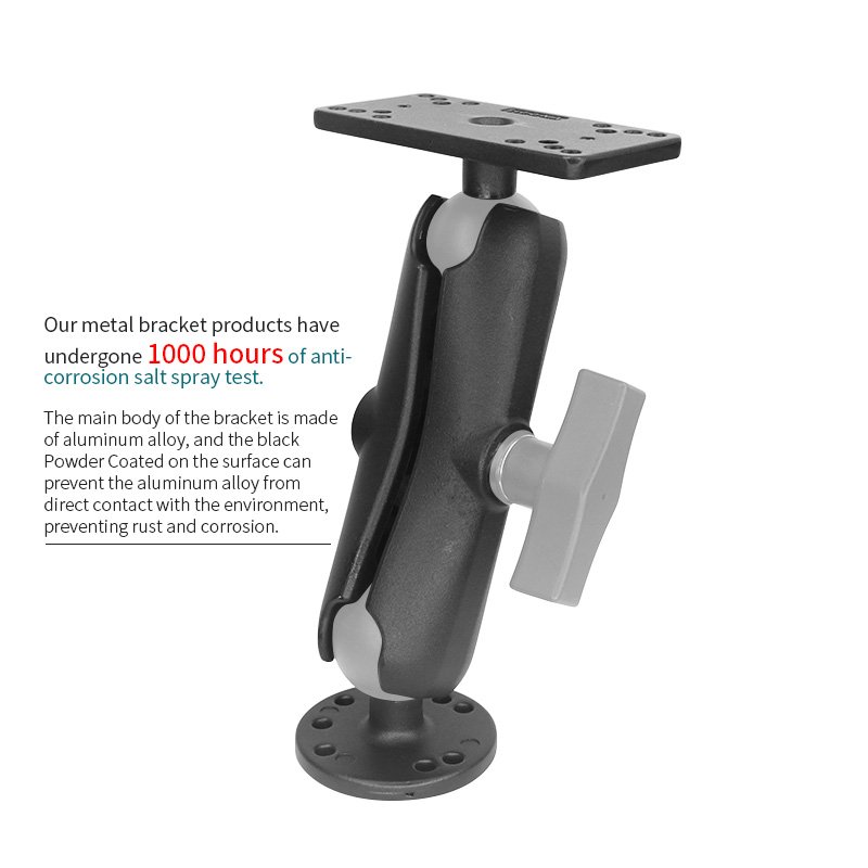 VIN Mounts Aluminum 1.5" Ball Fish Finder Mount For Hummingbird Helix 5,7, Etc., C Size Universal Marine Electronics Mount