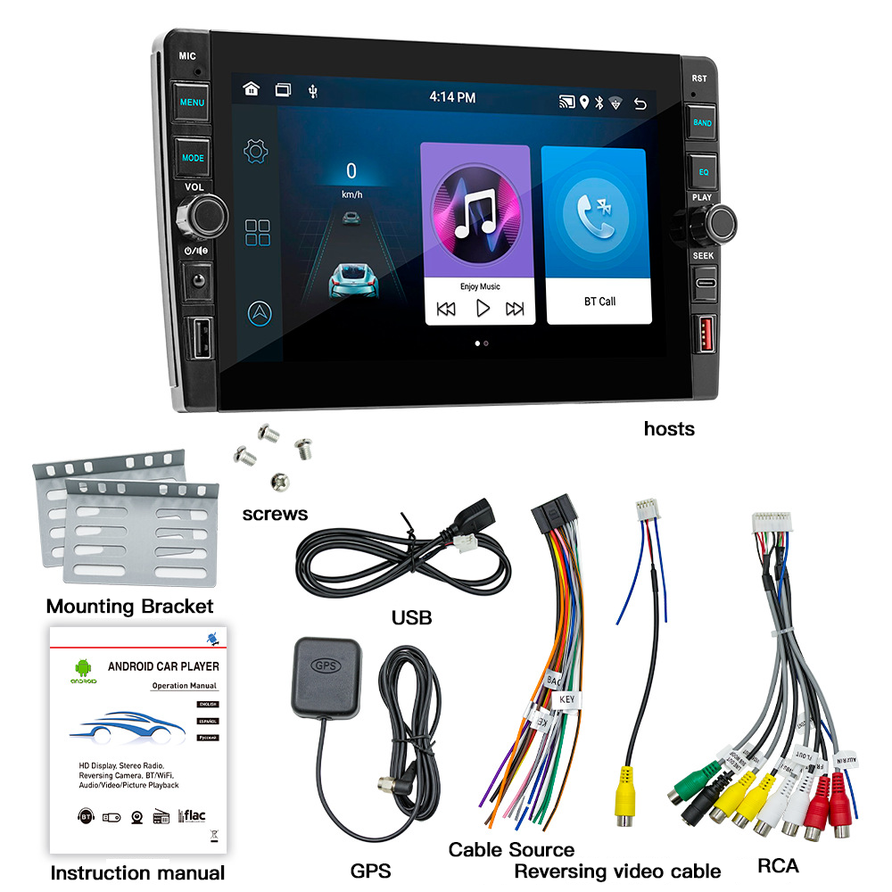 New Arrival 8/9'' Android Auto Radio With Wireless Carplay Smart MP5 Player Mirror-link Large Touch Screen Stereo GPS FM BT WIFI