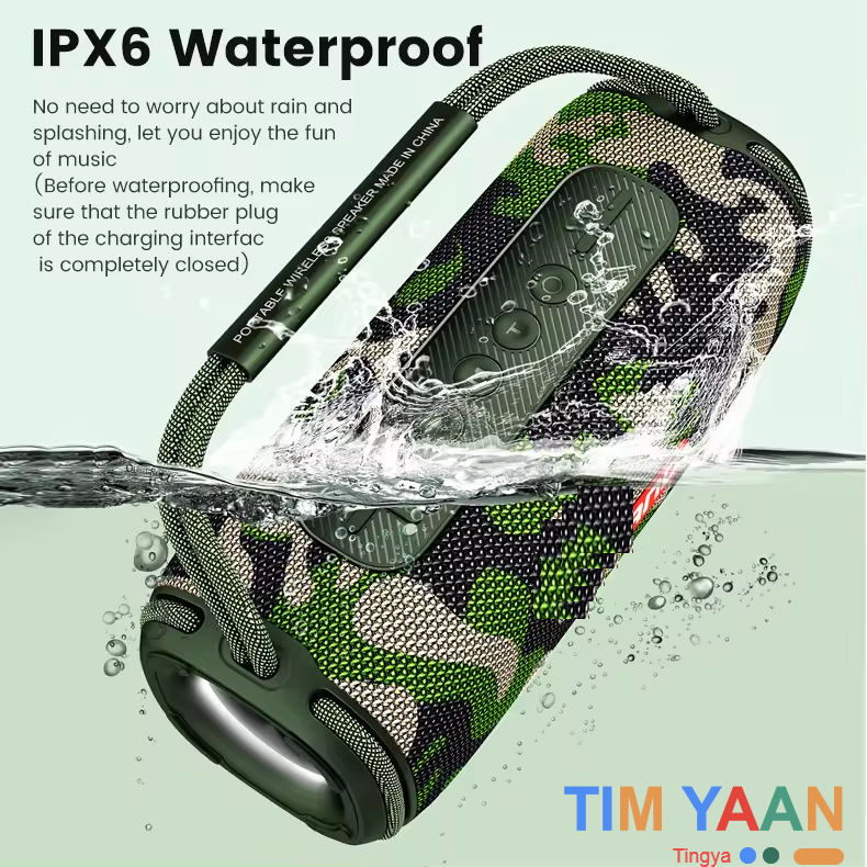 40W HIFI 8000mAh Wireless Bluetooth Speakers TIMYAAN Outdoor Speaker With Mic TF Card for Mobile Phone