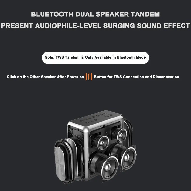 Xdobo King Max High Power Car Amplifier With Portable Heavy Bass Blue Tooth Speaker Waterproof Tws Wireless Sound Column