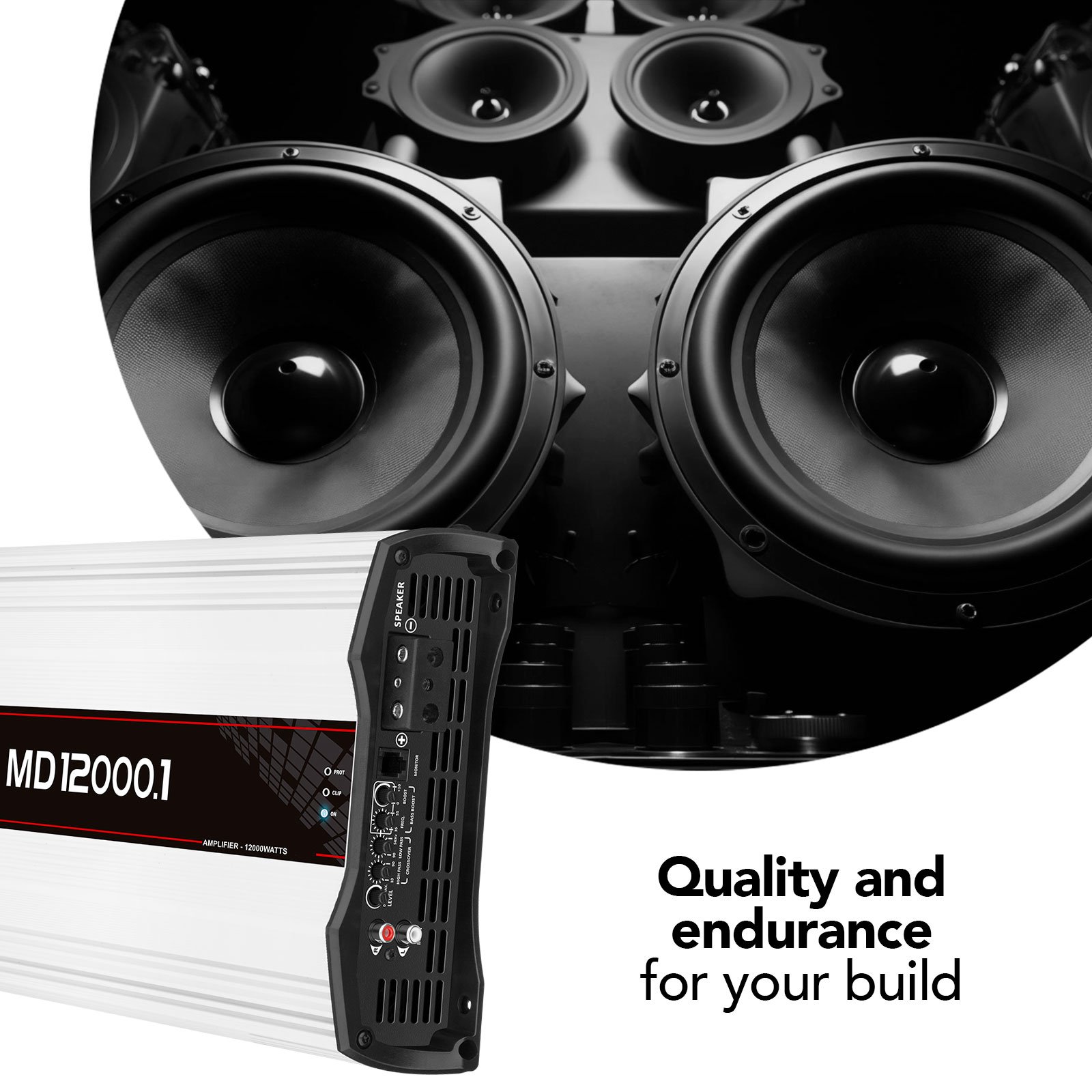 Taramps MD 12000.1 Amplifier Digital 0.5 Ohm 12000 Watts RMS Car Audio Monoblock Great for Car Audio Subwoofer Hair Trick MD 12k