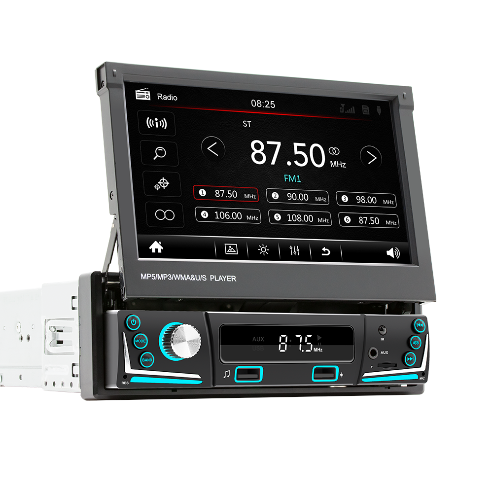 Android Car Radio GPS Amplifier 1din Universal Retractable 7 Inch Bluetooth 5.1 Backup Camera Original Capacitive Touch Screen