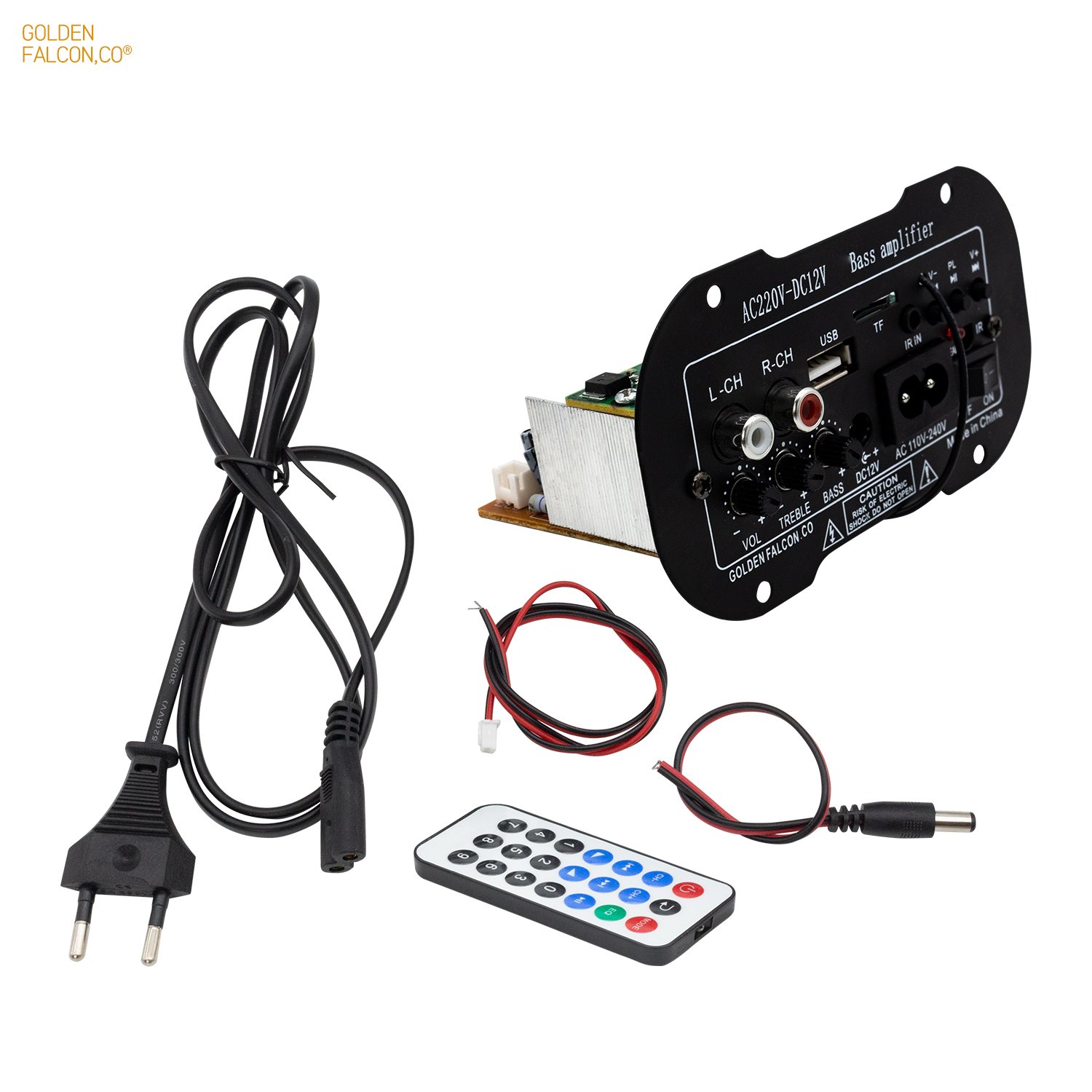 12V 220V TDA2003 Subwoofer HI-FI Bass Power Amplifier Car High Power Bass Amplifier Board with BT USB Remote Control