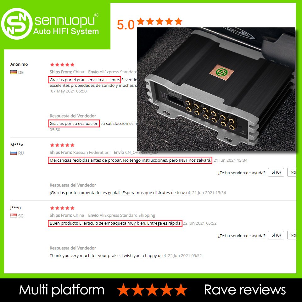Sennuopu Popular Car DSP Amplifier 8 Channel Digital Sound Processor With 4 Channel Amplifier Audio Amp
