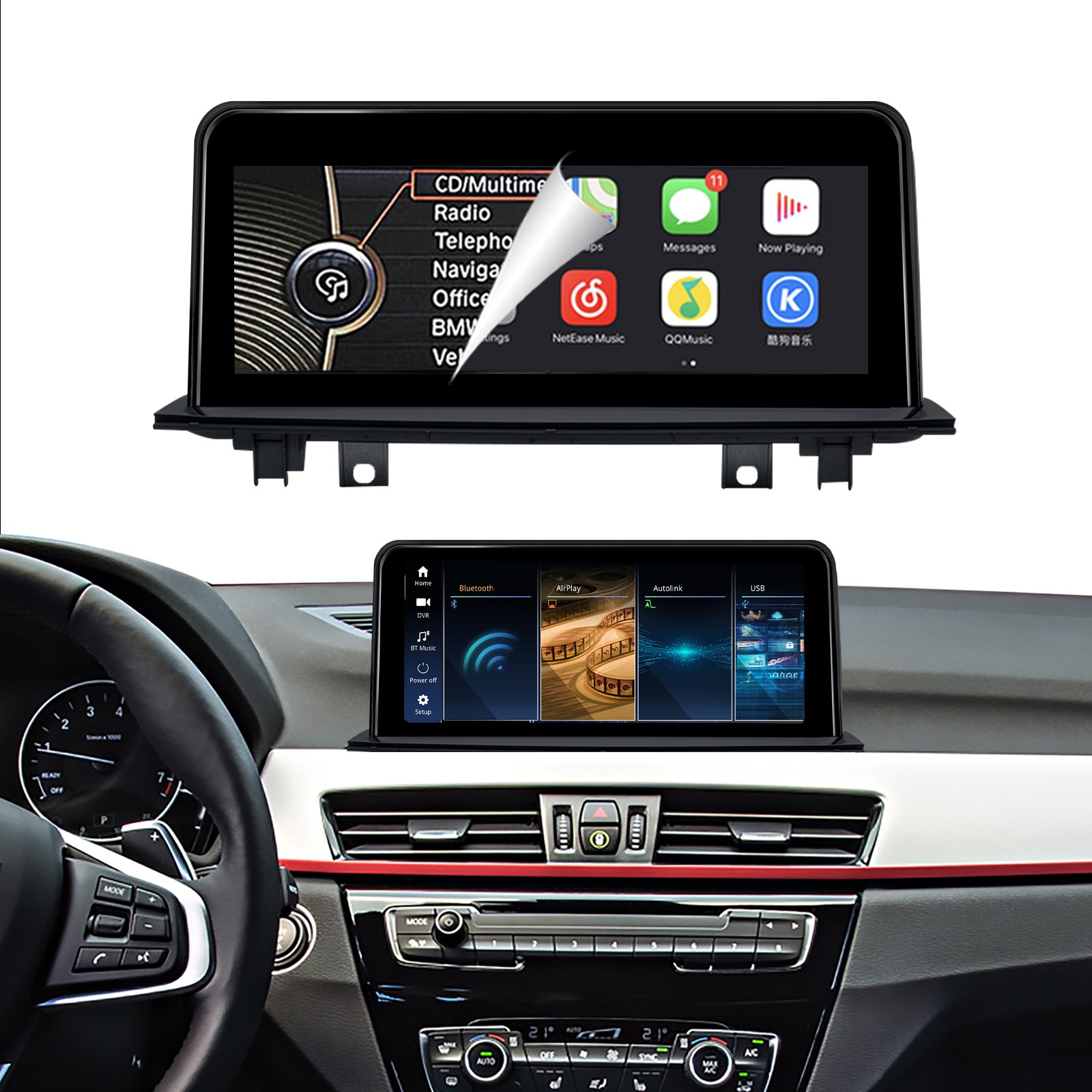 10.25'' 1920*720 Touch Screen Wireless Carplay for BMW X1 Series F48 2016 2020 Car Multimedia Autoradio Head Unit Stereo Audio