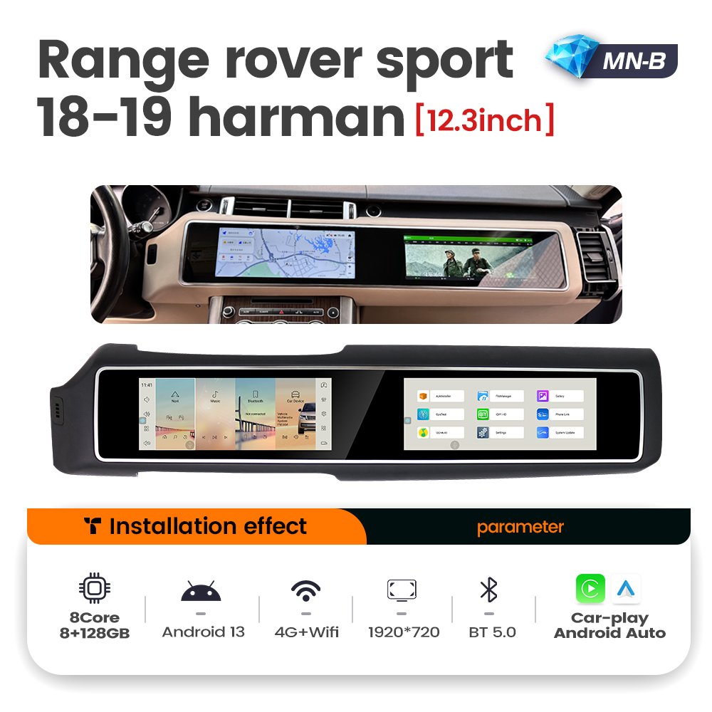 Mekede MNB 12.3inch Dual IPS Screen Android Car Radio Auto Electronics 4G WIFI GPS for Range Rover Sport 2014 2015 2016 2019