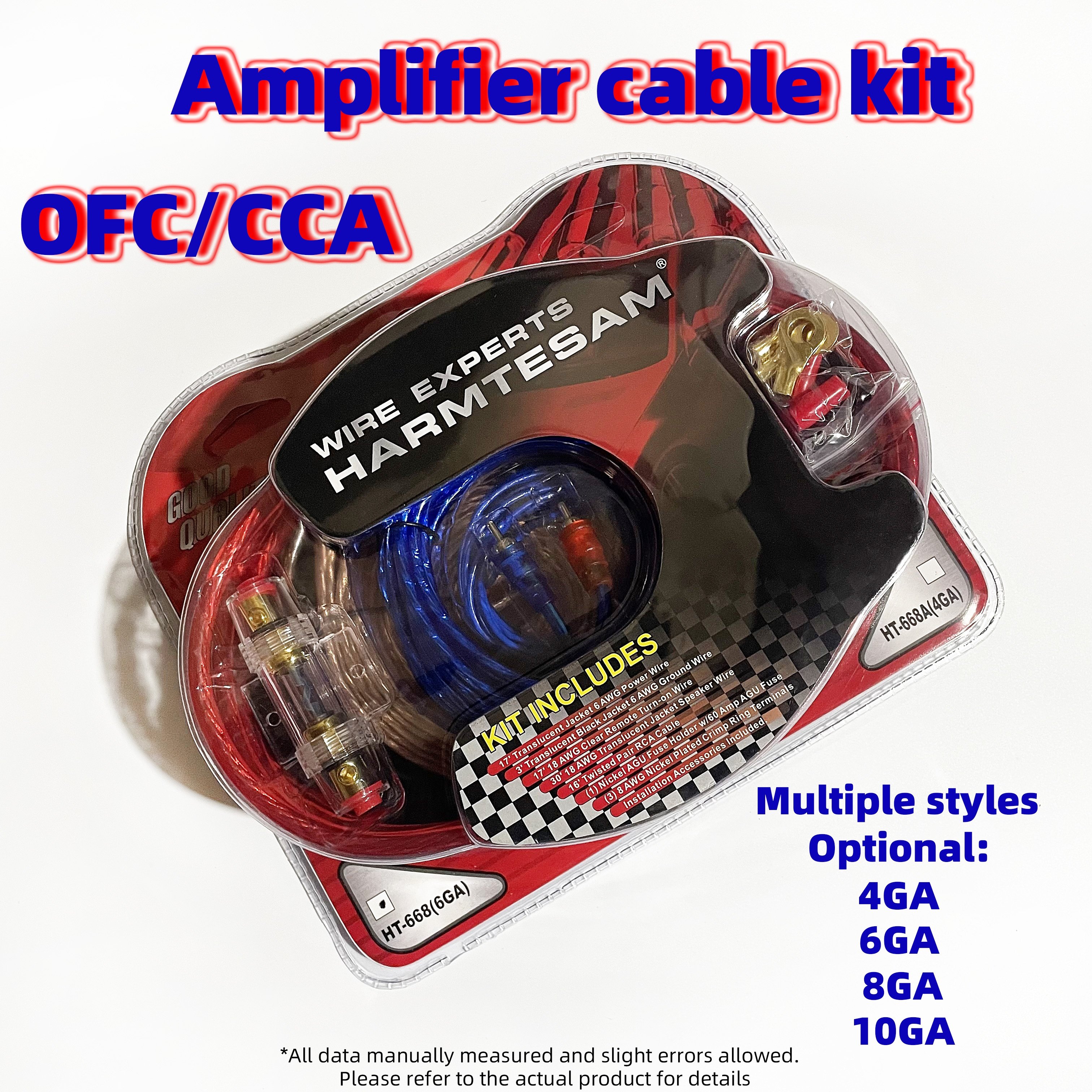Wholesale HT-668 Car Audio Subwoofer Speaker Cable Power Cord 4GA/6GA/8GA/10GA Cable Kit Car Amplifier Installation Wiring Kit