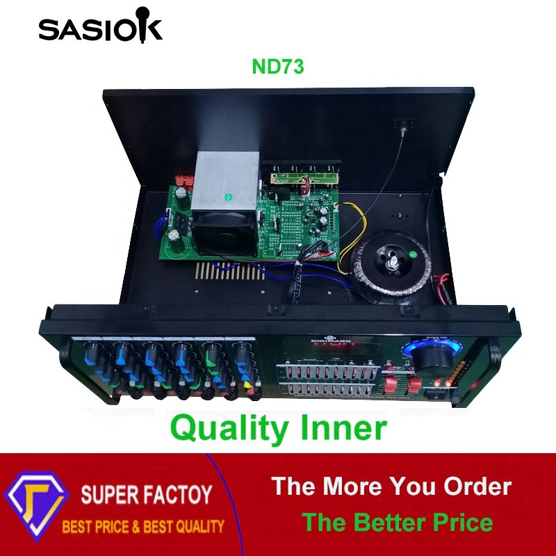 20-BAND ND73 Mic Echo BT/USB/SD/MMC/AUX/MP3/CD Audio Input Stereo Blue-tooth Karaoke Amplifier Speaker Professional FM Radio/LED