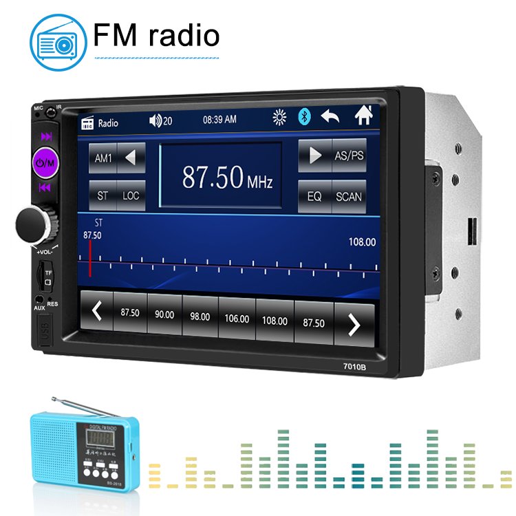 7010B Mp5 Car Radio Mp5 Display Double Din Car Stereo apple Carplay