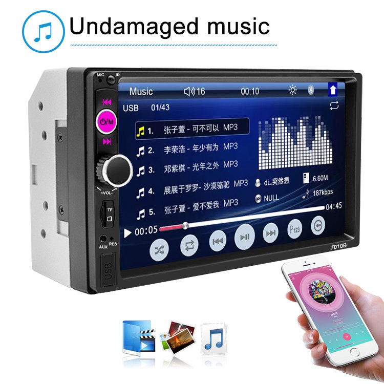 7010B Mp5 Car Radio Mp5 Display Double Din Car Stereo apple Carplay