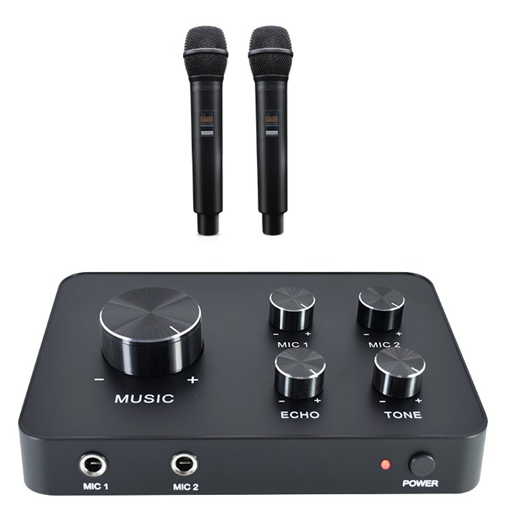 Wireless Microphone Karaoke Mixer System Dual Handheld Mic Karaoke Recording and Gaming For Smart TV, Karaoke Sing, Party, DJ