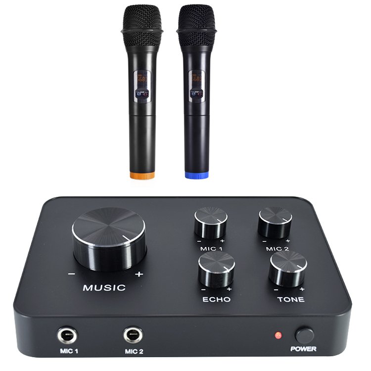 Wireless Microphone Karaoke Mixer System Dual Handheld Mic Karaoke Recording and Gaming For Smart TV, Karaoke Sing, Party, DJ