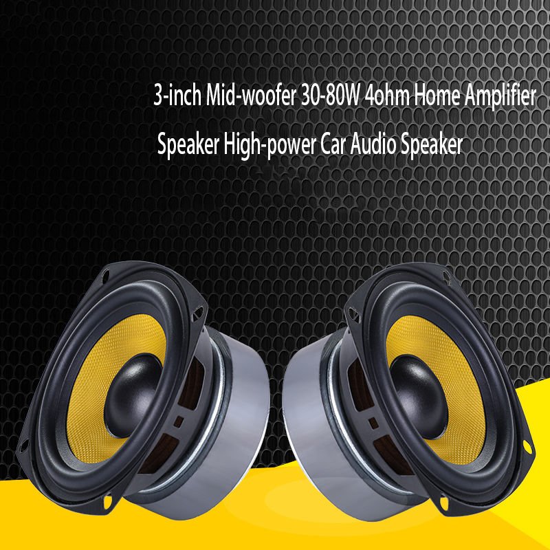 3-inch Mid-woofer Speaker Unit 30-80W Home Audio High-power Car Heavy Bass Lossless Subwoofer Music Sound Amplifier Speaker