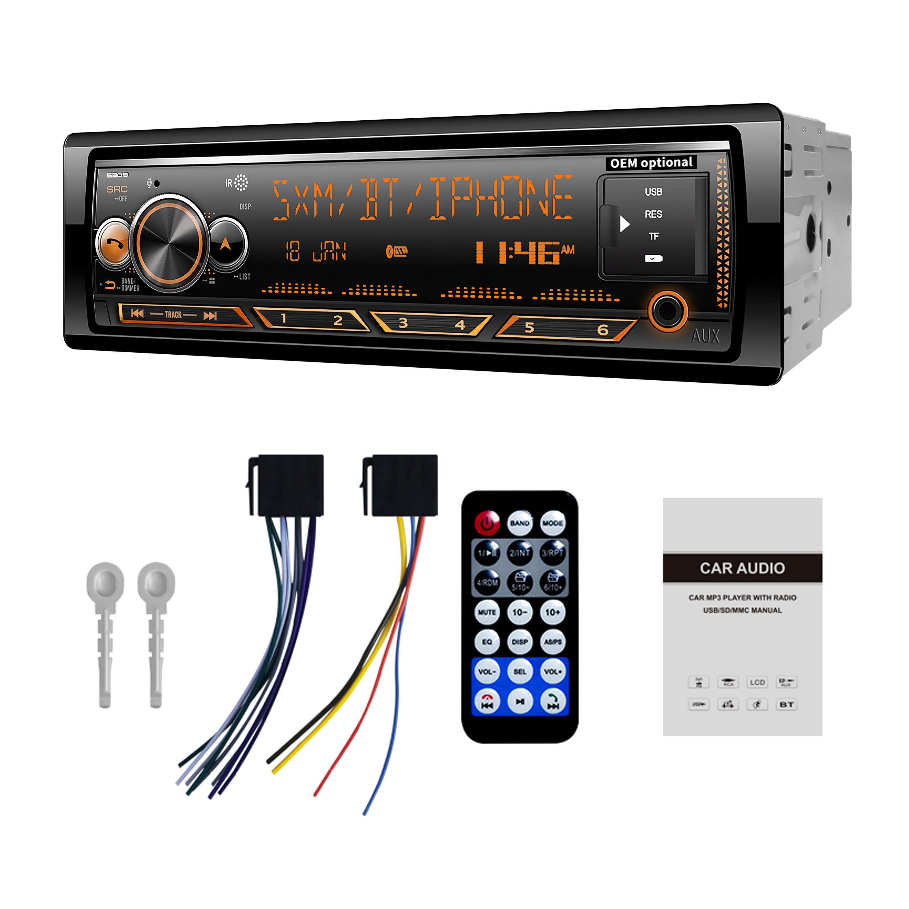 DSP Car Audio Subwoofer Receiver Player High Sound Car Amplifier Radio with Usb Sd Have Handsfree