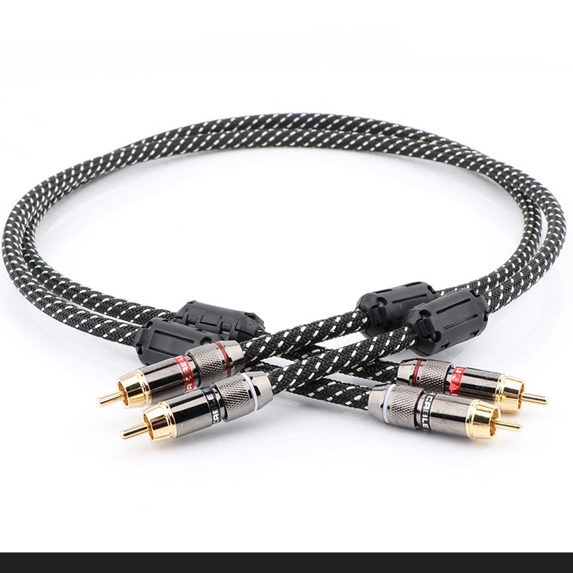 High Quality 4N OFC Car Audio 2 Rca to 2 Rca Audio Cable Amplifier Speaker Cables RCA Cable