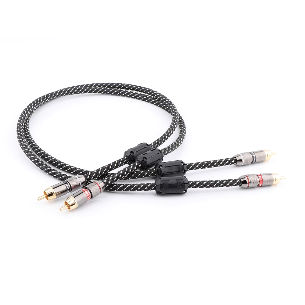 High Quality 4N OFC Car Audio 2 Rca to 2 Rca Audio Cable Amplifier Speaker Cables RCA Cable