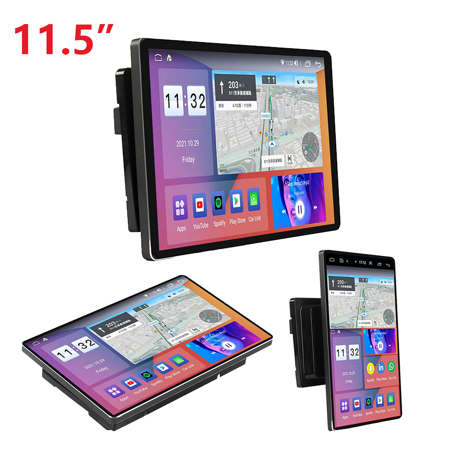 11.5" Rotation Screen Car Multimedia Navigation Audio Stereo Touch Screen Car Mp5 Player 2k Qled Auto Android Car Radio Player
