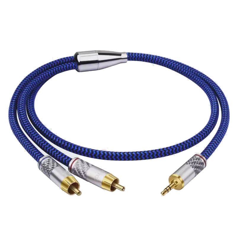 G2 3.5 mm to 2 RCA Audio Cable HiFi Y Splitter Stereo Audio Cable for Audiophile Connect Phone MP3 CD PC to Amplifier