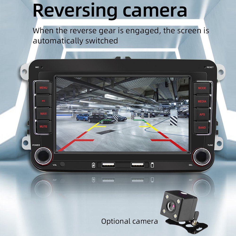 7 Inch 2 Din Touch Screen Android Auto Radio Player VW Carplay Mirror Link FM BT GPS WIFI Stereo Car Amplifier DSP Navigator MP4