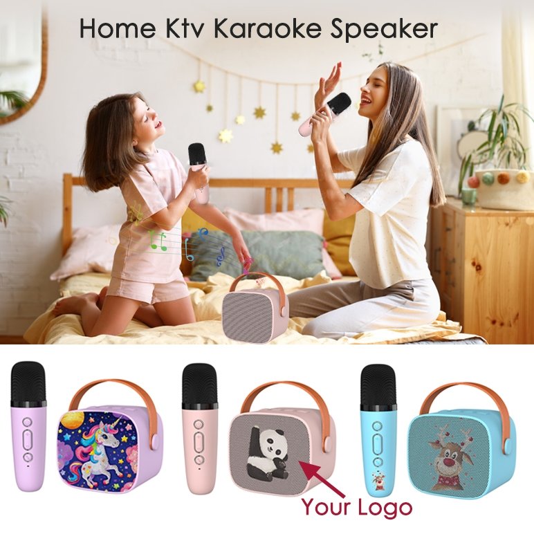 Mini Led Maquina De Wireless Spiker Active Karaoke System Player Speaker Dual Portatil Con Microphone Toy Musical Instruments