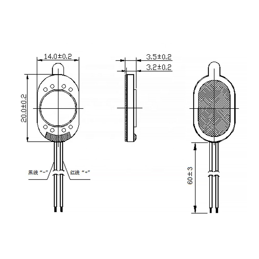 20*14MM 8 Ohm 1W Micro Oval mini Speaker with Wire 2014 8R 1W Oval Loudspeaker For Event Data Recorder