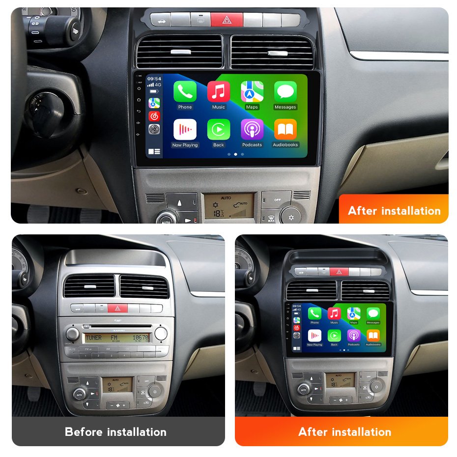 MEKEDE 9/10 Inch Multimedia Player for Car Radio Navigation GPS 4G Sim Card 5G Wifi for 9inch Fiat Grande Punto Linea 2007-2012