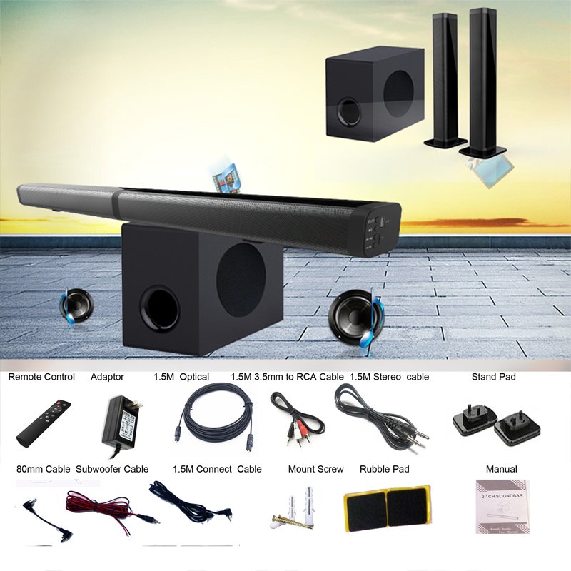 Sound Blaster Bluetooth Speaker Remote Control Home Theater TV Audio Subwoofer Echo Bar Bookshelf Sound Bar Speaker