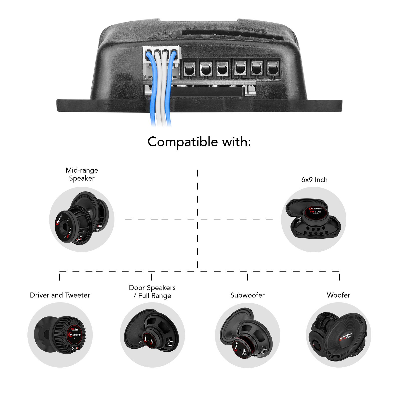 TL 500 Amplifier 90 Watts RMS 2 Ohms 2x 45 Watts RMS 2 Channels Digital Car Audio Amp Stereo A.R.T System Automatic Activation