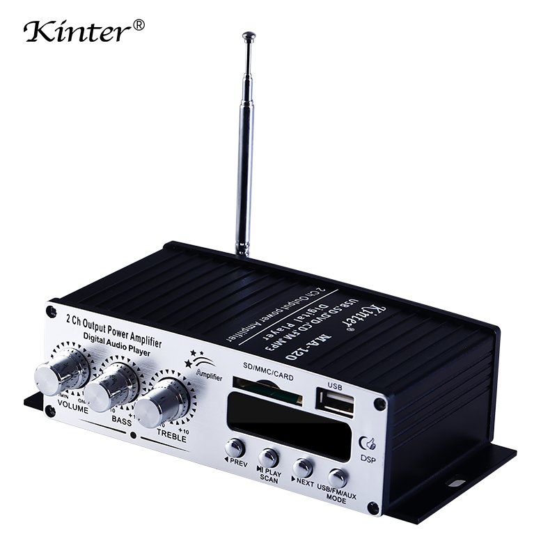 Kinter MA120 Mini Bt Amplifier 12v Small Audio Amplifier Car Stereo Hifi Power Amplifier With Usb Sd Fm