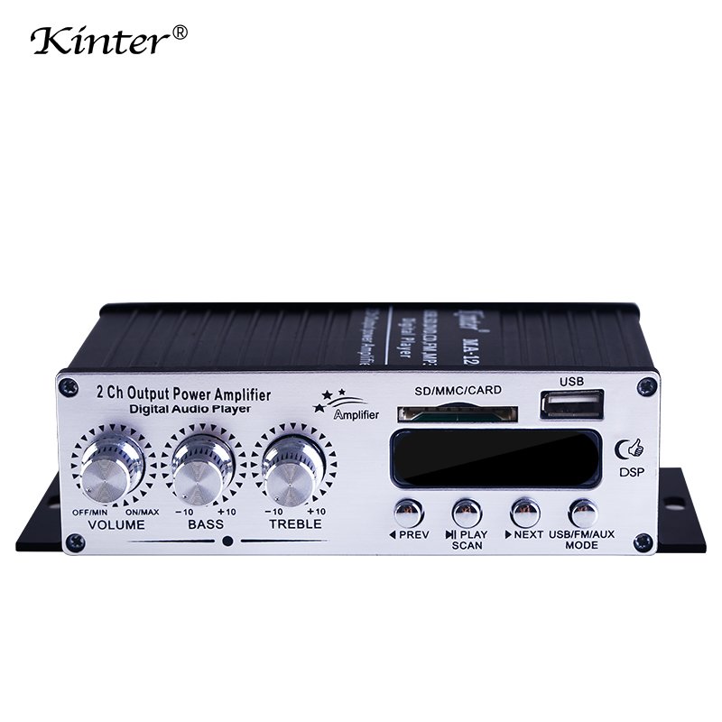 Kinter MA120 Mini Bt Amplifier 12v Small Audio Amplifier Car Stereo Hifi Power Amplifier With Usb Sd Fm