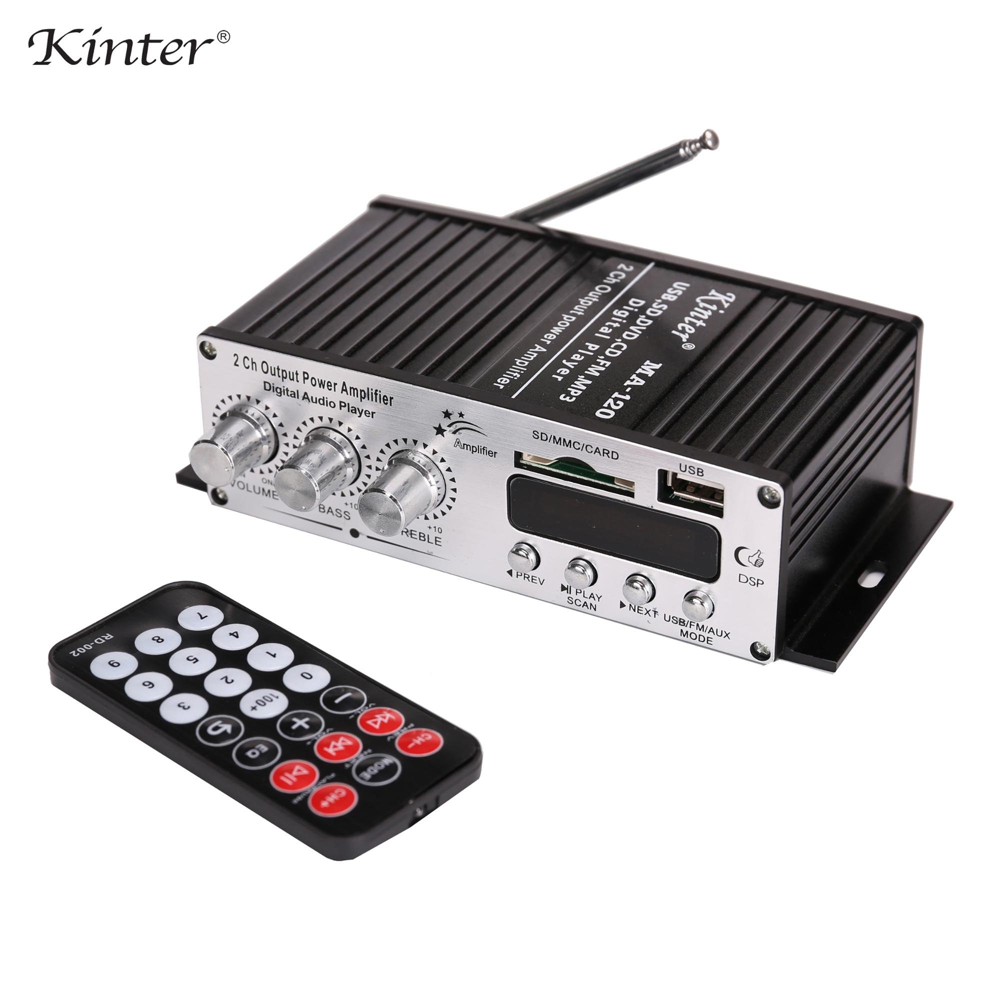 Kinter MA120 Mini Bt Amplifier 12v Small Audio Amplifier Car Stereo Hifi Power Amplifier With Usb Sd Fm